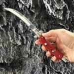 9 Zoll Palisander Springmesser mit gebogener Klinge, Stiletto Springmesser